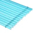 Reusable glitter plastic straws with stopper ring for tumblers, durable thick design. - Silver Powder Ring 23cm / Light Green 12pcs+1Brush