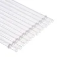 Reusable thick hard plastic glitter straws with ring design for double layer cups detail view - Silver Powder Ring 23cm / Transparent 12 Pcs + 1 Brush