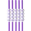 Close-up detail of Halloween party plastic straws featuring unique white skull decor. - Purple Straw with White Skull