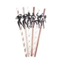 Bachelorette party paper straws with dancing silhouette designs for celebration party decor. - Women's Silhouette Style