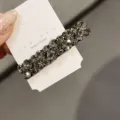 Élégante pince à cheveux en strass foncés barrette de cristal scintillante accessoires coiffure - Gris