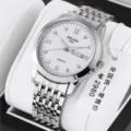 ORUSS men quartz watch stainless steel strap white dial luxury business wristwatch gift box - 9-Bead Steel Band Style / Silver Band White Dial Men