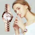 Roségold Quarz Damenuhr mit stilvollem Metallarmband und praktischer Datumsanzeige. - 612 Roségold Weißes Zifferblatt Damen