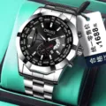 Montre quartz homme bracelet metal style design luxe affaires decontractee etanche horloge. - Cadran Noir en Acier Style Dominant
