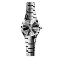 Women Stainless Steel Quartz Wristwatch Fashion Casual Watch Elegant Student Gift - 612 Silver Black Style (0121) / Exquisite Women Watch