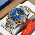 Reloj de pulsera mecánico automático para hombre con esfera azul y correa de acero. - Esfera Azul Bicolor Heroica