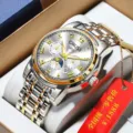 Reloj automático para hombre con brazalete de acero bicolor, esfera romana y fecha. - Esfera Blanca Bicolor Heroica