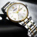 ORUSS Herren Quarzuhr mit edlem Edelstahl Bicolor Armband und praktischer Datumsanzeige - Bicolor Gold Weißes Zifferblatt