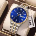 ORUSS Orologio Quarzo Uomo Acciaio Inossidabile bicolore Quadrante Blu Giorno Data - Stile Audace-Bicolore Oro Blu 1