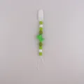 Silicone pacifier clip with cute green dinosaur bead and white beads, baby anti-drop toy chain. - Green