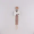 Baby pacifier clip wooden teething toy strap cute star bow holder anti-drop accessory - White