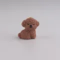 3D silicone dog bead DIY accessory, cute brown poodle charm for beaded pens and jewelry making. - Coffee (Tiger Eye Texture)