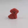 Brown 3D curly puppy silicone bead cartoon accessory for DIY jewelry and beaded pens. - Red Brown