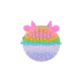 Rainbow silicone pop fidget toy shoulder bag, cute animal shape sensory crossbody bag. - Pink Cartoon Cow