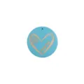 Colgante de madera azul día de la madre accesorio de joyería DIY, corazón grabado. - Azul