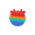 Rainbow Silicone Push Pop Bubble Fidget Toy Crossbody Bag Cute Animal Shape Coin Purse - Red Cow
