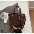 Borsa tote retro contrasto donna borsa a mano tracolla versatile inverno moda nuova chic elegante - senza ciondolo / Caffè