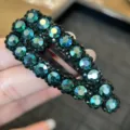 Fermaglio per capelli con strass verdi smeraldo elegante molletta BB lucida e raffinata - Verde