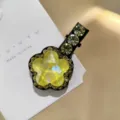 Jolie pince à cheveux étoile en cristal jaune, élégante pince bec de canard en strass pour femmes. - Jaune