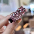 Petite pince à cheveux en strass rose, barrette bec de canard pour frange et coiffure mignonne. - Rose