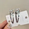 Pince à cheveux fleur cristal strass brillant barrette latérale mode accessoires cheveux femme - Blanc