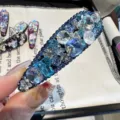 Pince a cheveux strass bleu scintillante barrette cristal elegante epingle pour femmes - Bleu