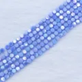 4mm Κρυστάλλινες Επιμεταλλωμένες Macaron Κεραμικές Στρογγυλές Χάντρες Για DIY Κοσμήματα - Περίπου 145 Τεμάχια/Συσκευασία / Ανοιχτό Μπλε AB / 4mm