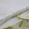 Μεταλλικές ασημί γυάλινες χάντρες 2mm με πολλές όψεις για χειροποίητα κοσμήματα DIY. - 190 Τεμάχια/Συσκευασία / Λευκό Ασημί