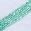 Λεπτομερής εικόνα από 4mm κρύσταλλο ηλεκτρολυτικά μακαρόν κεραμικές χάντρες για κοσμήματα βραχιόλι. - Περίπου 145 Τεμάχια/Συσκευασία / Μέντα AB / 4mm