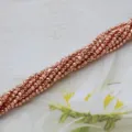 Μεταλλικές χάντρες γυαλιού 2mm λεπτομέρεια για χειροποίητα κοσμήματα DIY σχεδιασμός - 190 Τεμάχια/Συσκευασία / Σκούρο Ροζ Χρυσό