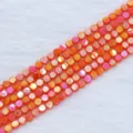 4mm επιμεταλλωμένες κρύσταλλινες επίπεδες χάντρες πολύχρωμες για κοσμήματα DIY - Περίπου 145 Τεμάχια/Συσκευασία / Πορτοκαλί Κόκκινο Πορσελάνης AB / 4mm