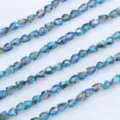 Κρυστάλλινες χάντρες γυαλιού 6x8mm ιριδίζουσες χύμα χάντρες για DIY κοσμήματα βραχιόλια. - Σετ 80 Τεμαχίων / Διαφανές Πράσινο