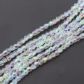 Close-up van 4 mm AB gecoate kristal gefacetteerde belkraalstrengen voor DIY sieraden. - Nieuw AB (Ongeveer 100 Stuks)