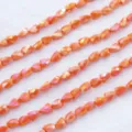 Κρυστάλλινες χάντρες γυαλιού 6x8mm σε σχήμα δακρύου για χειροποίητα κοσμήματα DIY - Σετ 80 Τεμαχίων / Καρπούζι Πορσελάνη AB