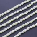 6x8mm κρυσταλλικές χάντρες ρυζιού από γυαλί για χειροποίητα DIY βραχιόλια κολιέ λεπτομέρειες. - Σετ 80 Τεμαχίων / Λευκός Ιασπιδόλιθος Κρύσταλλο Κίτρινο