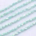 6x8mm κρυσταλλικές γυάλινες χάντρες, ανοιχτό πράσινες χάντρες για κατασκευή DIY κοσμημάτων. - Σετ 80 Τεμαχίων / Γαλάζιο Βασιλικό Ιασπιδόλιθος AB