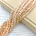 Χάντρες κρυστάλλινου γυαλιού 6mm για DIY κοσμήματα, υπέροχες ροδακινί αποχρώσεις νημάτων - 65 Τεμάχια/Συσκευασία / Κεχριμπαρένιο Πορτοκαλί