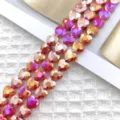 Χάντρες κρυστάλλινες σε σχήμα καρδιάς 8mm για DIY βραχιόλι κολιέ κοσμήματα χονδρική. - 50 Κομμάτια/Σειρά / Κόκκινη πορσελάνη χρώματος AB