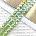8mm γυαλινες χαντρες καρδιας για DIY βραχιολι κολιε κατασκευη κοσμηματων αξεσουαρ. - 50 Κομμάτια/Σειρά / Πράσινος ιαδεΐτης χρώματος AB