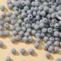 Γκρι πολυوجه χάντρες για DIY κοσμήματα, γεωμετρικές χάντρες για αξεσουάρ χειροτεχνίας. - 4mm (Περίπου 720 Τεμ) / Γκρι Πορσελάνης