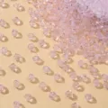 Ροζ κρύσταλλο χάντρες διπλού κώνου για DIY κοσμήματα, γυαλιστερές πολυγωνικές χάντρες. - 3mm (Περίπου 720 Τεμ) / Ροζ