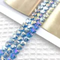 8mm μπλε κρυσταλλινες χαντρες καρδιας AB για κοσμηματα DIY βραχιολι κολιε - 50 Κομμάτια/Σειρά / Μπλε του Παγωνιού AB Χρώμα