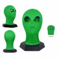Maschera alieno verde con lenti arcobaleno, passamontagna elastico per festa di Halloween. - Taglia Unica / Copricapo con Lente Alieno / Verde