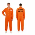 Costume da prigioniero arancione da uomo per cosplay di Halloween tuta a maniche lunghe. - XXL (Adulto) / Set