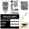 Set di accessori per costumi da prigioniero di Halloween con manette e tatuaggi - Adulto 170 / Set