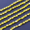 Κίτρινες γυάλινες χάντρες κρυστάλλου, 6x8mm σχήμα zongzi κορδόνια για κατασκευή κοσμημάτων. - Σετ 80 Τεμαχίων / Μπεζ AB