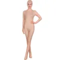 Ολόσωμη στολή zentai σε χρώμα σάρκας για θεατρικές παραστάσεις, ελαστική και άνετη. - 110 (Παιδικό) / Σετ / Σαρκώδες (Ολόσωμο Πρόσωπο Εκτεθειμένο)
