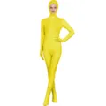 Κίτρινη ολόσωμη φόρμα zentai ανοιχτό πρόσωπο, ελαστικό spandex κορμάκι για πάρτι και θεατρική σκηνή. - 110 (Παιδικό) / Σετ / Κίτρινο (Ολόσωμο Πρόσωπο Εκτεθειμένο)