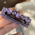Pince à cheveux strass violet scintillant élégante barrette cristal accessoires femme - Violet