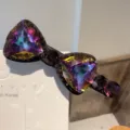 Détail de pince à cheveux nœud en cristal avec strass colorés et fermoir bec de canard. - Couleur Fantôme